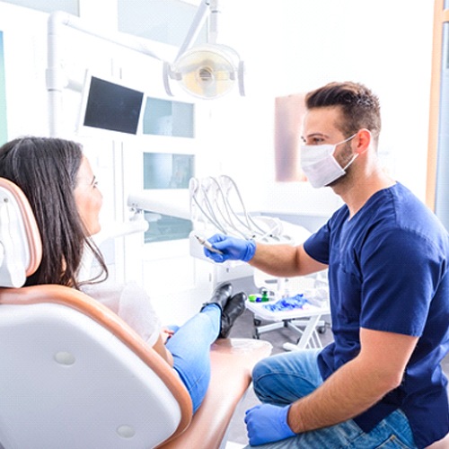 Patient at dentist in Fort Myers for Gum Recontouring
