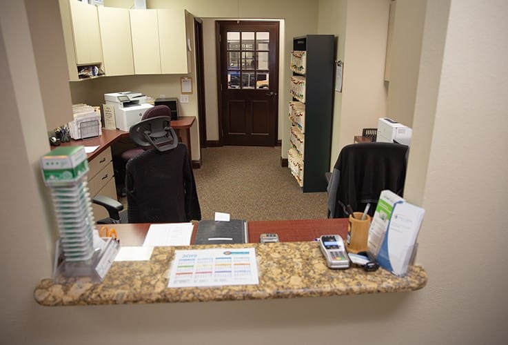 Dental office reception desk