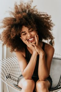 Woman with beautiful teeth smiling